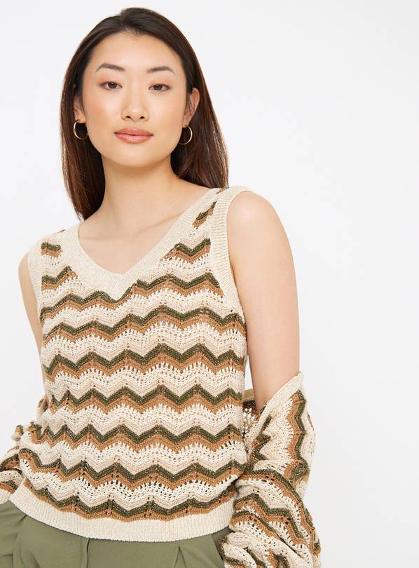 Metallic Chevron Stripe Sleeveless Top 12